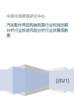 汽车配件用品购销我国行业利润总额分析行业投资风险分析行业发展成熟度